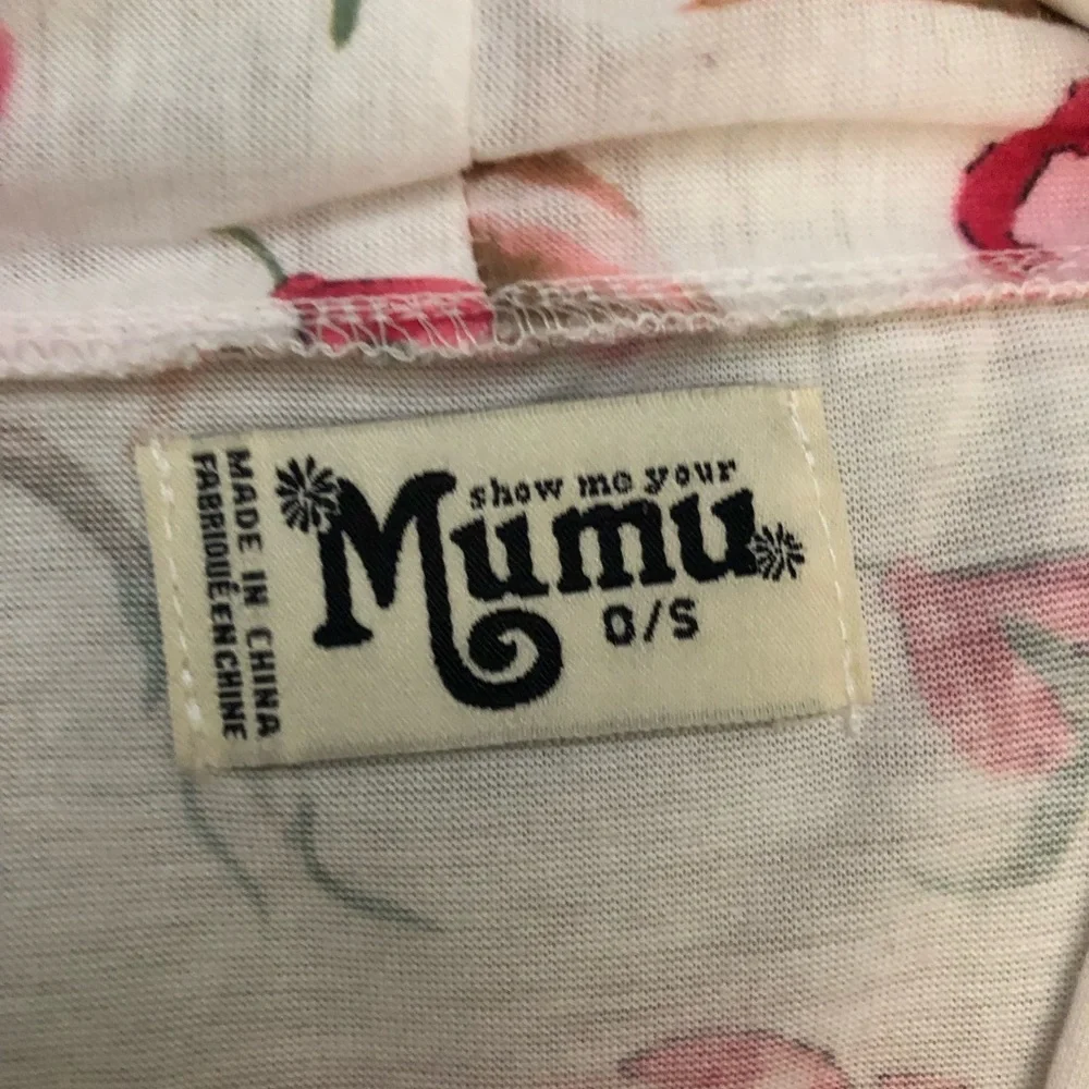 Show Me Your Mumu Pink Roses Floral Prints White Open Front Robe Lounge Wear OS